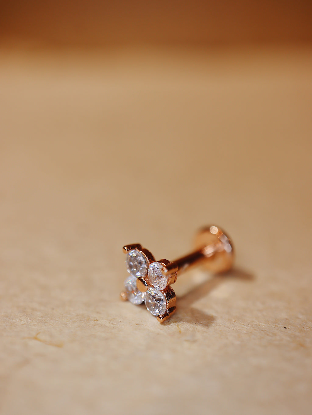 Push-pin stud pvd coating flat back earring