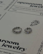 Cz hinged hoop earring piercing