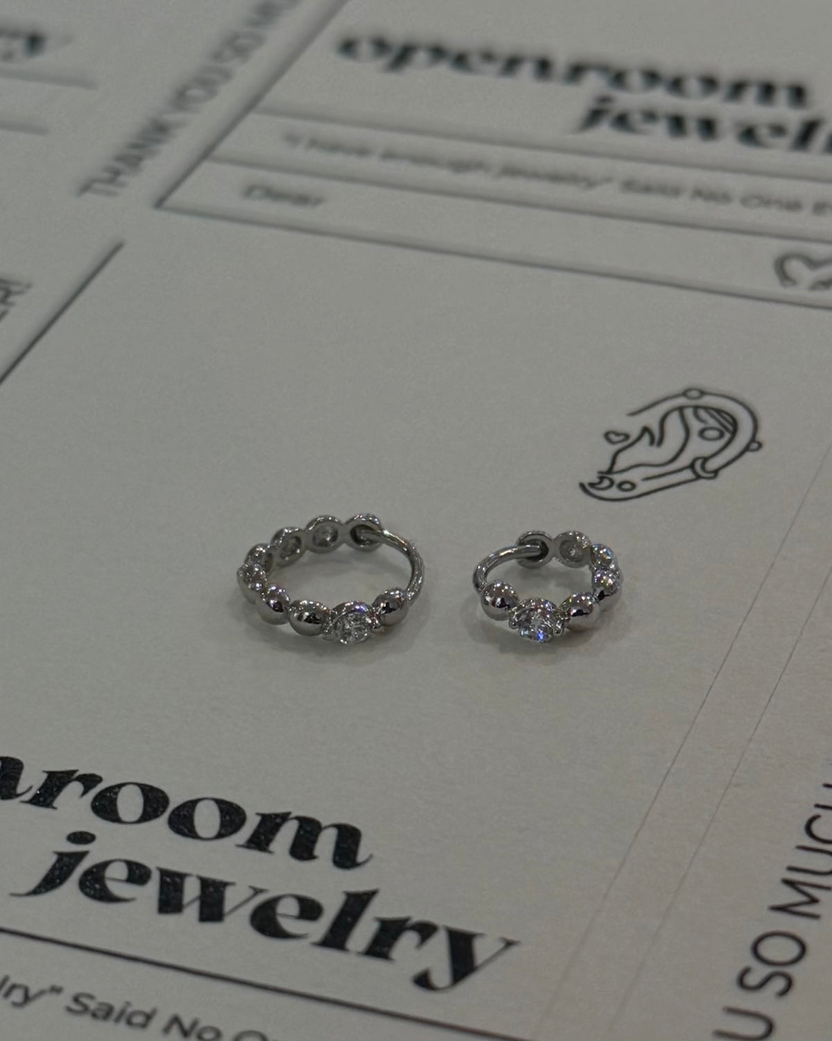 Cz hinged hoop earring piercing