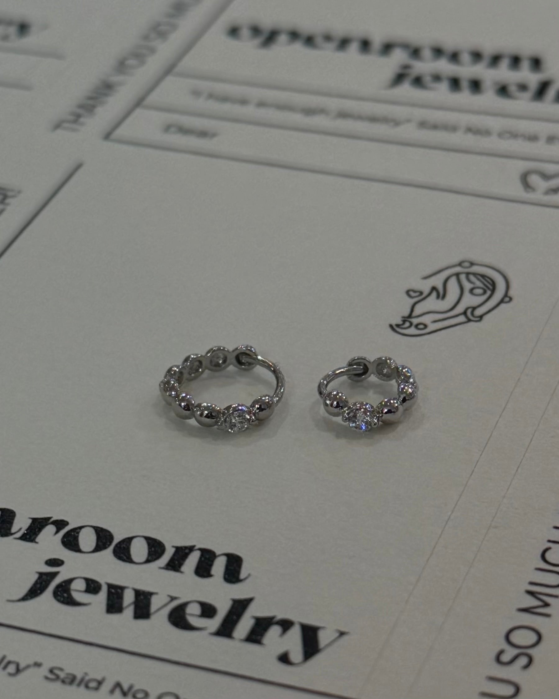 Cz hinged hoop earring piercing