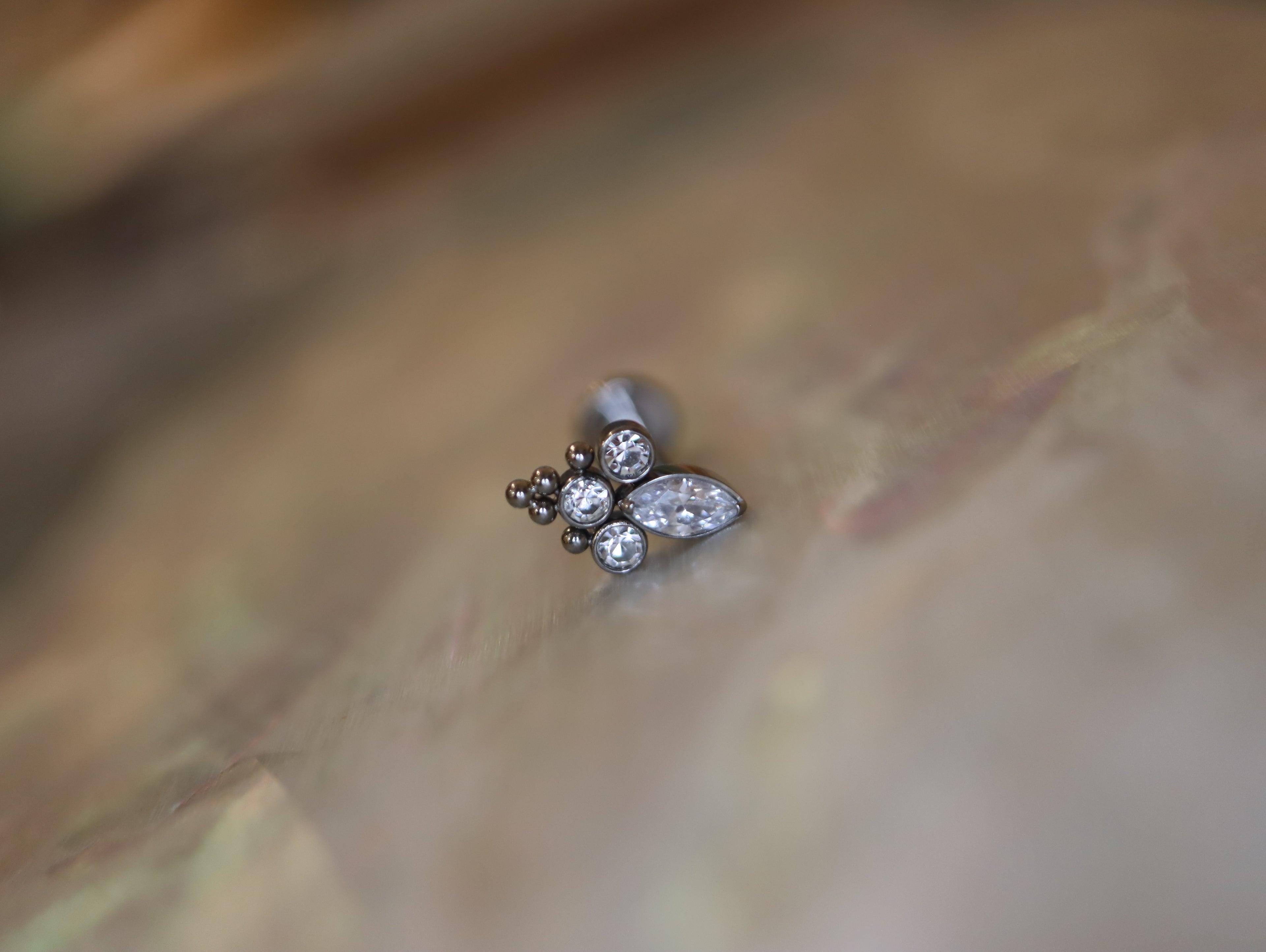 Titanium G23 Trinity Marquise Cluster Stud Earring