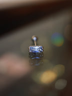 Rectangular cz 925 silver piercing (1pc)