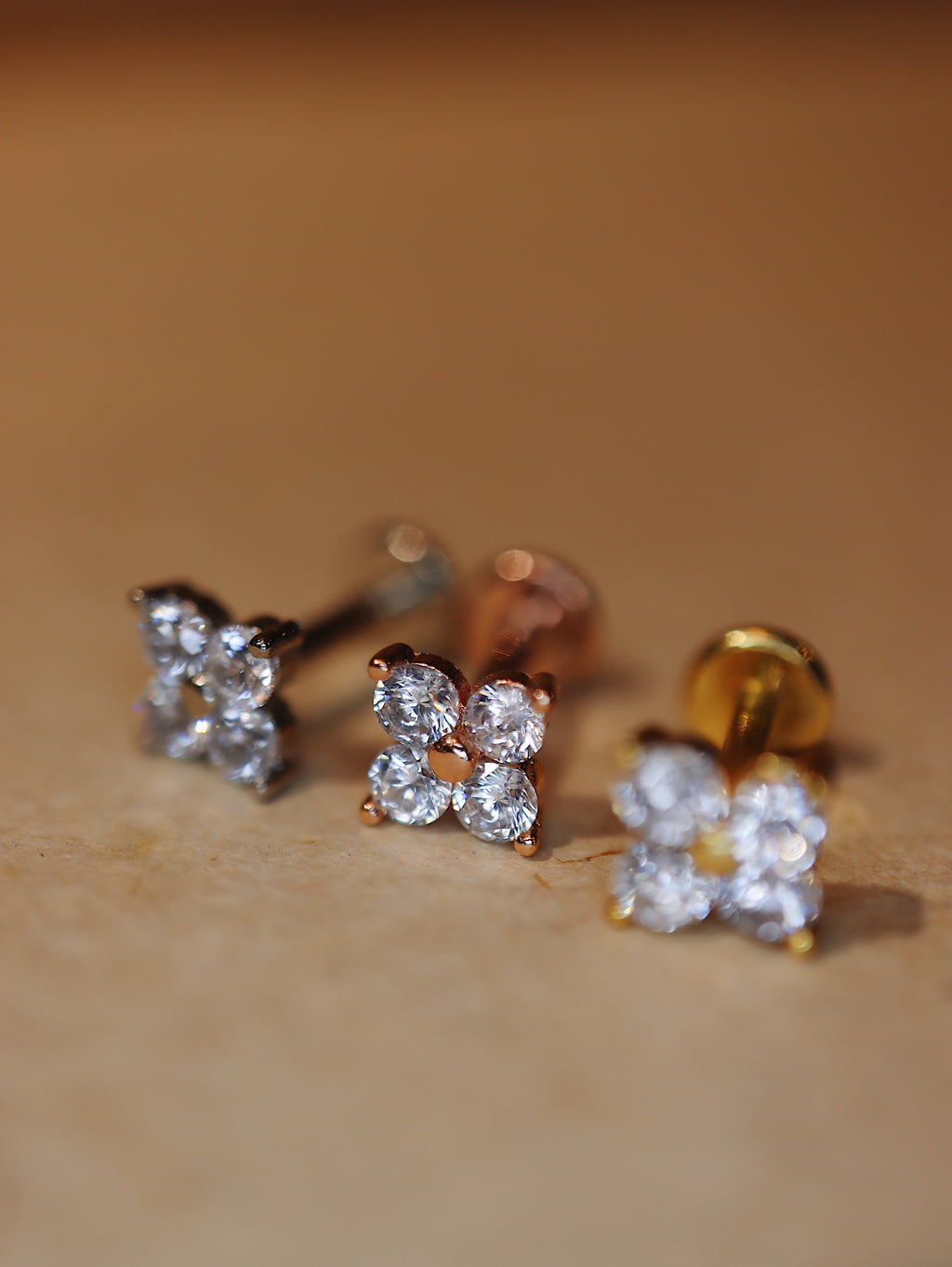 Push-pin stud pvd coating flat back earring