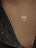 Heart coin stainless steel necklace