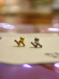 Pave Curved Wave Stud Surgical Steel Earring (1pc)