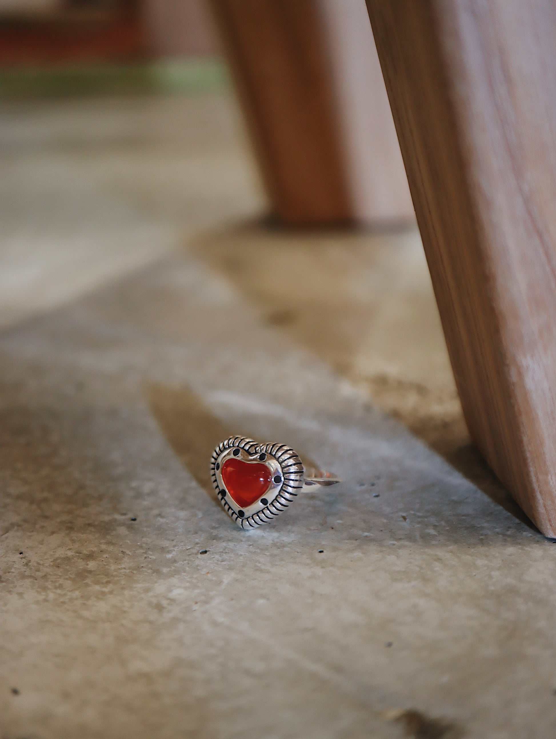 Agate silver925 heart shape ring