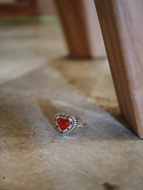 Agate silver925 heart shape ring