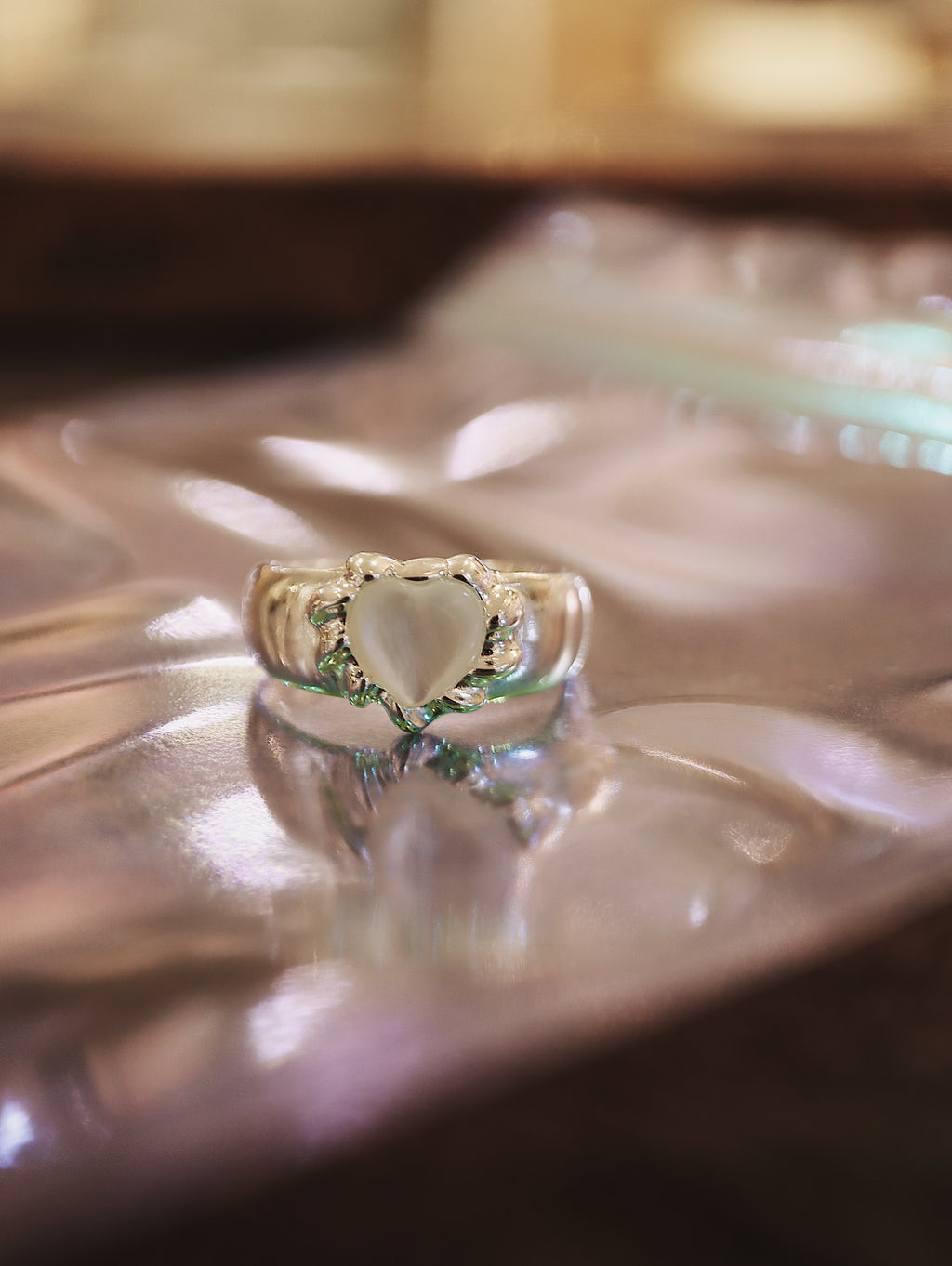 Heart 925 silver open size ring