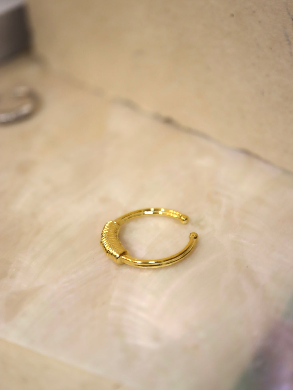 Half braided open size ring