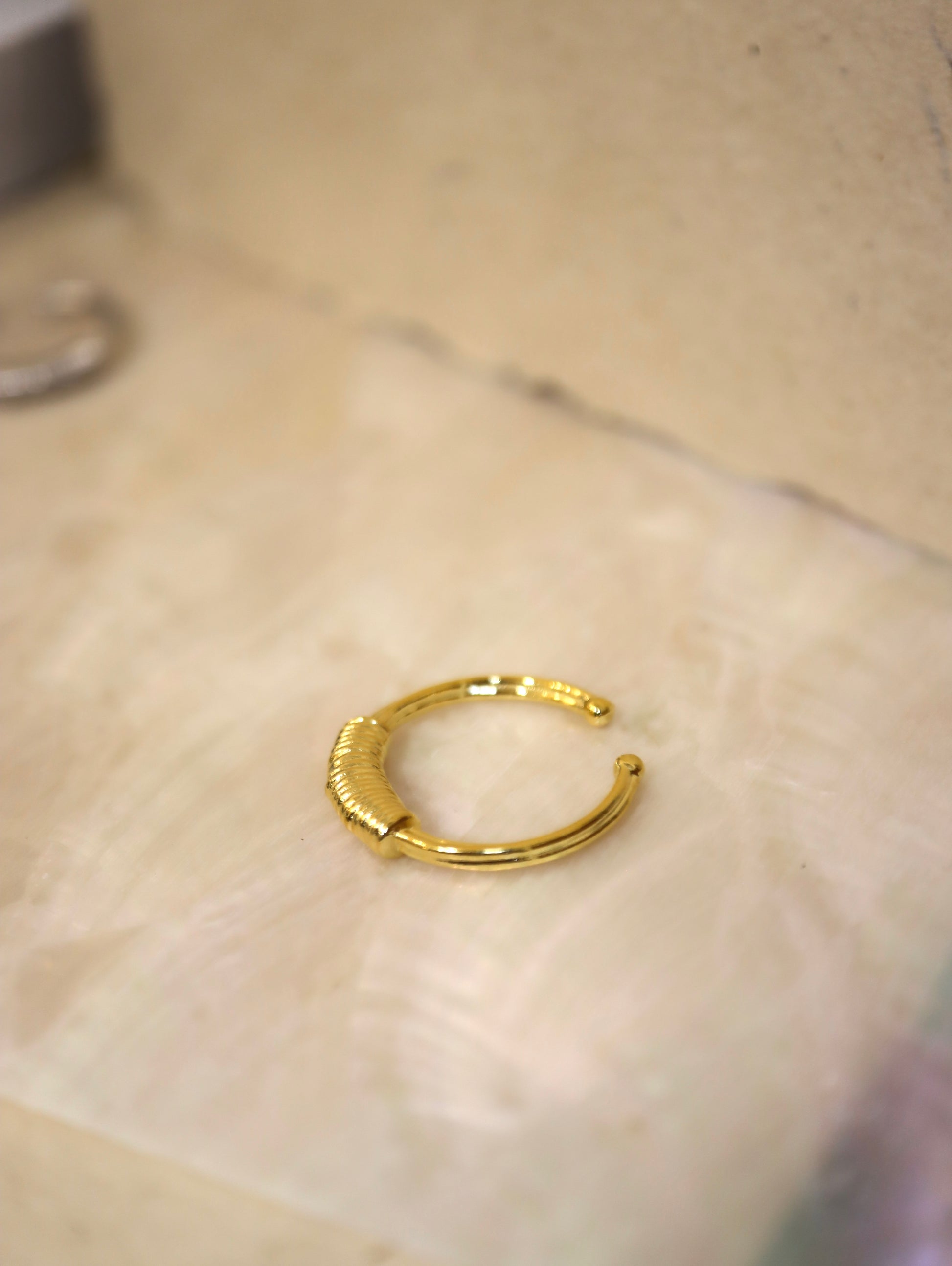 Half braided open size ring