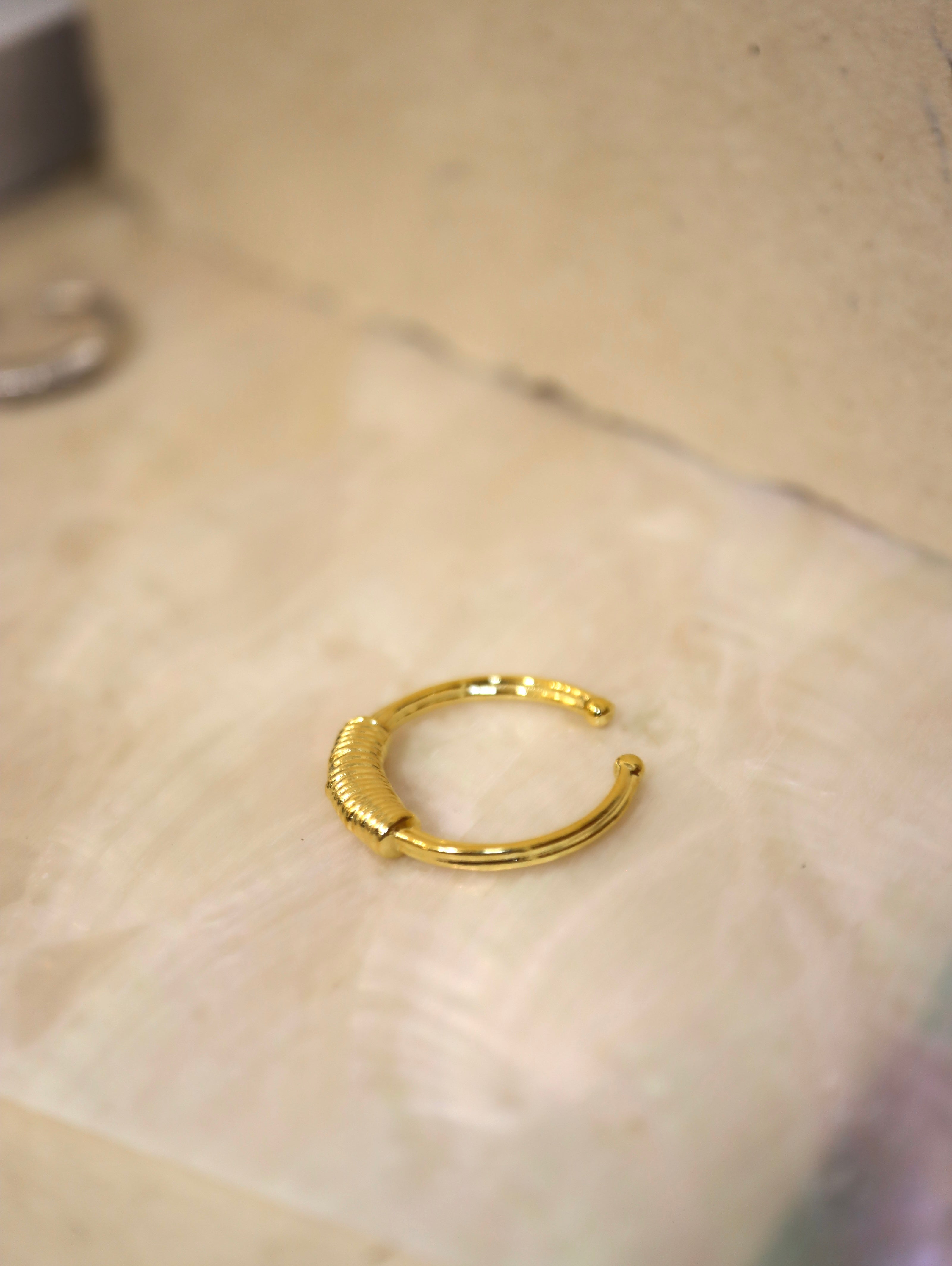 Half braided open size ring