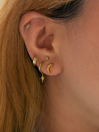 Wavelet CZ Hinged Hoop Earrings