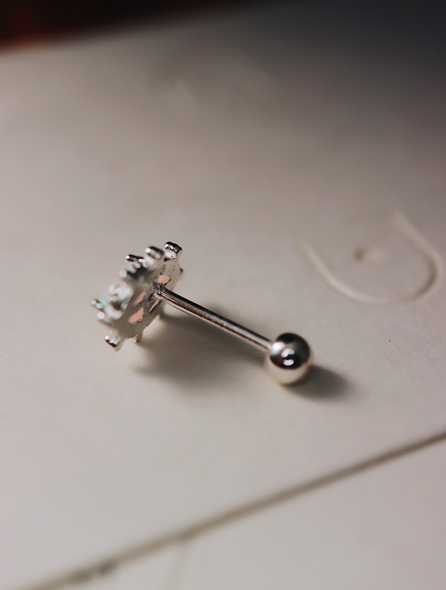 Oval opal s925 screw back piercing