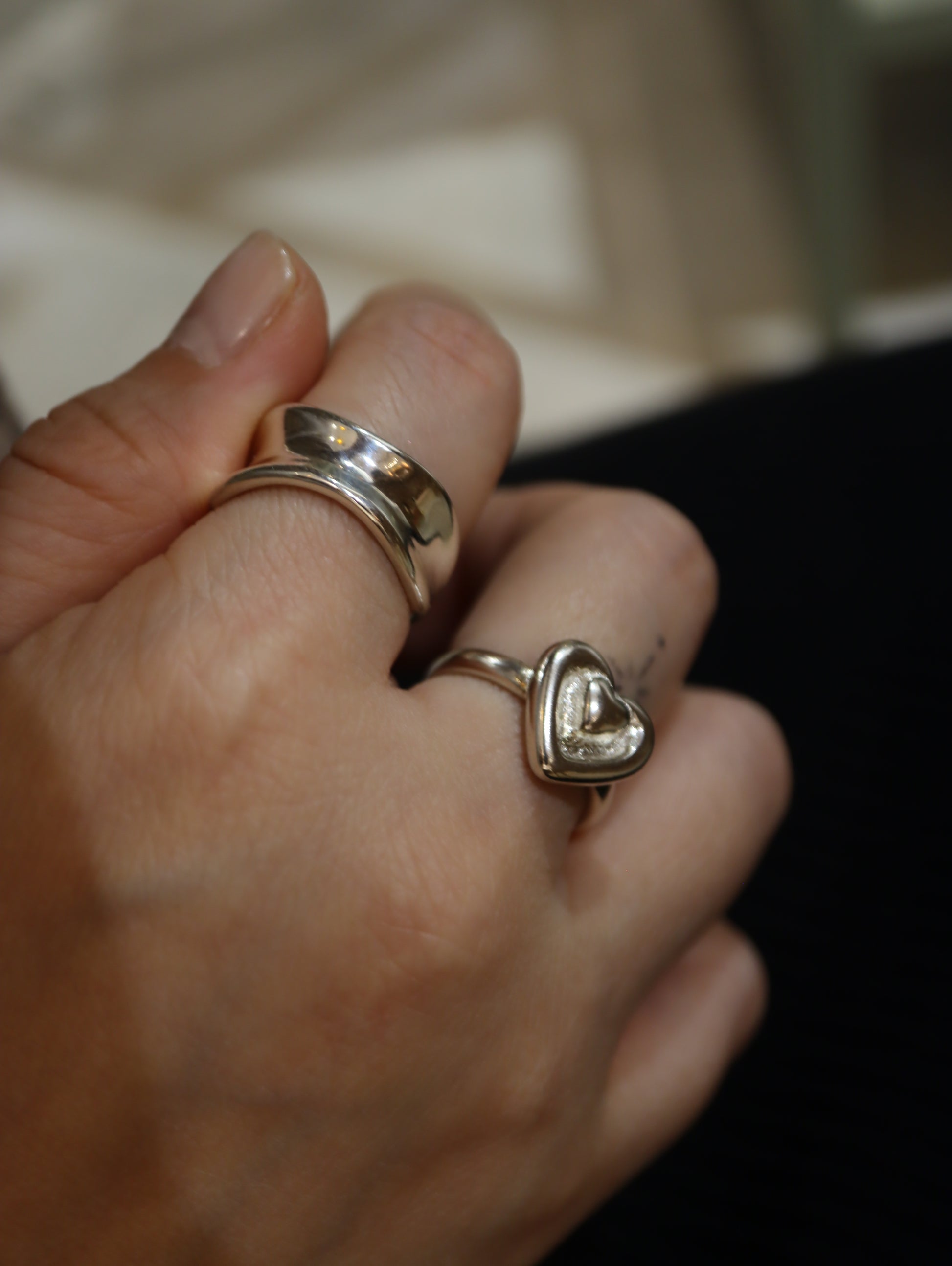 Lune Wave Silver925 Ring (free size)