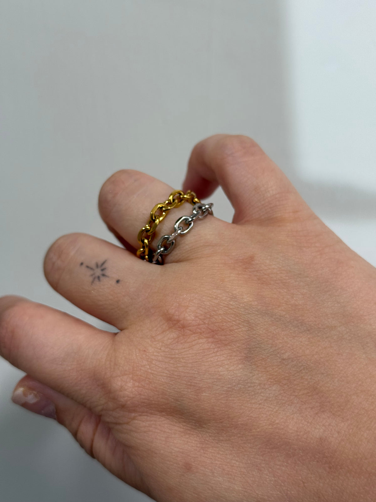 Chain link stainless steel ring