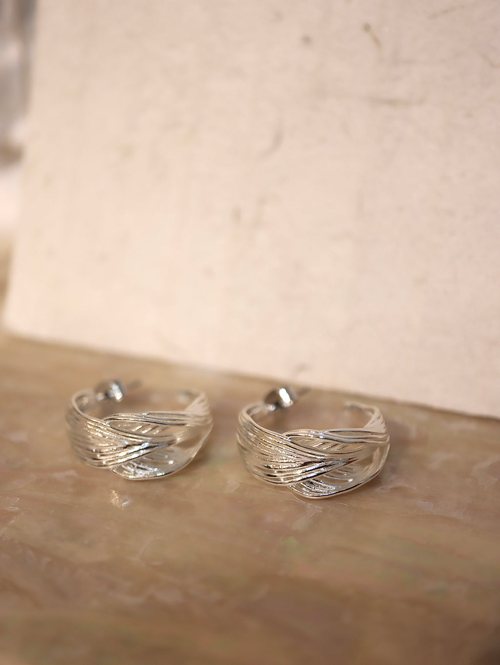 Braided striped earrings