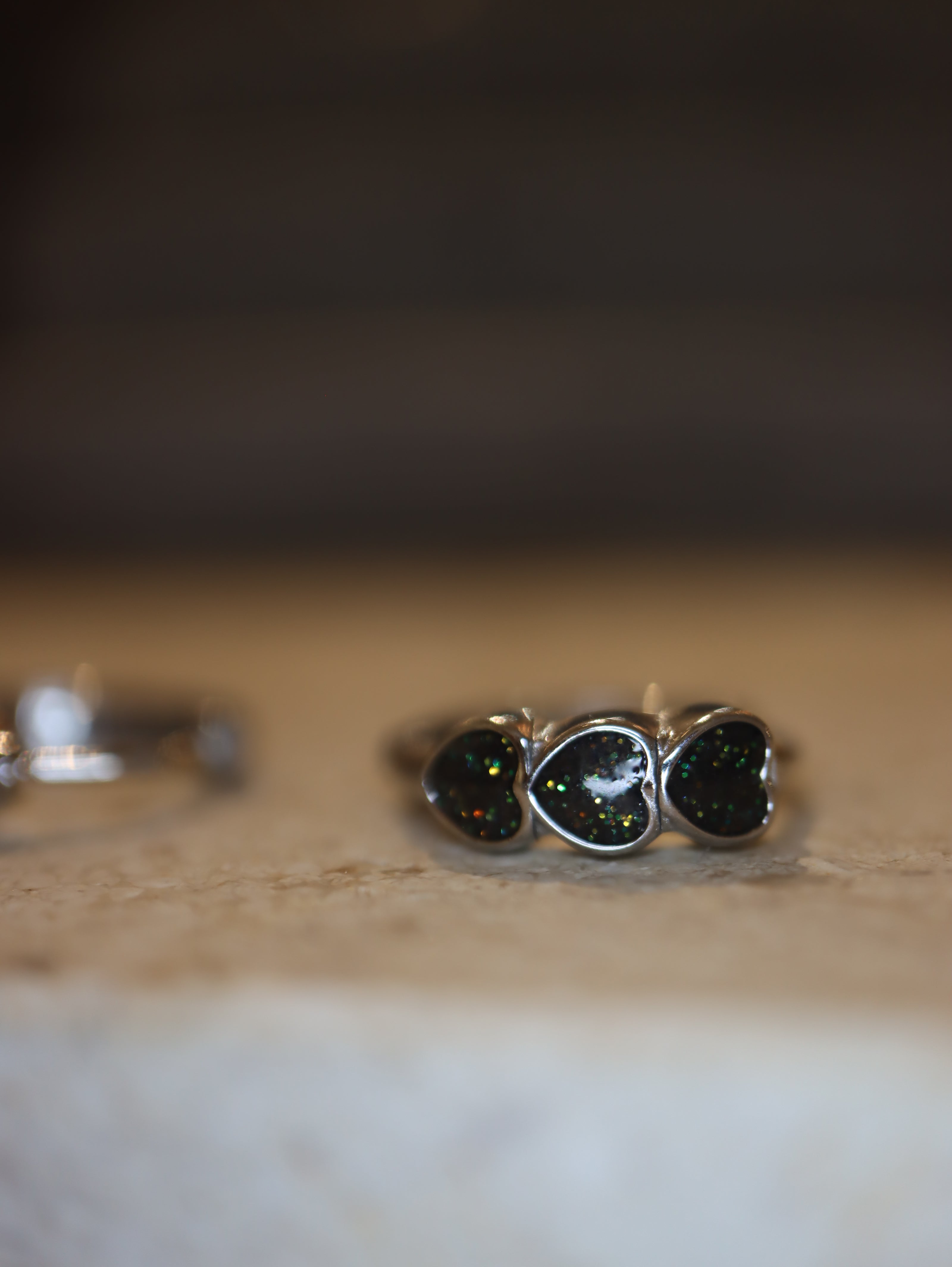 Glitter Heart Trio Hoop Surgical steel earrings