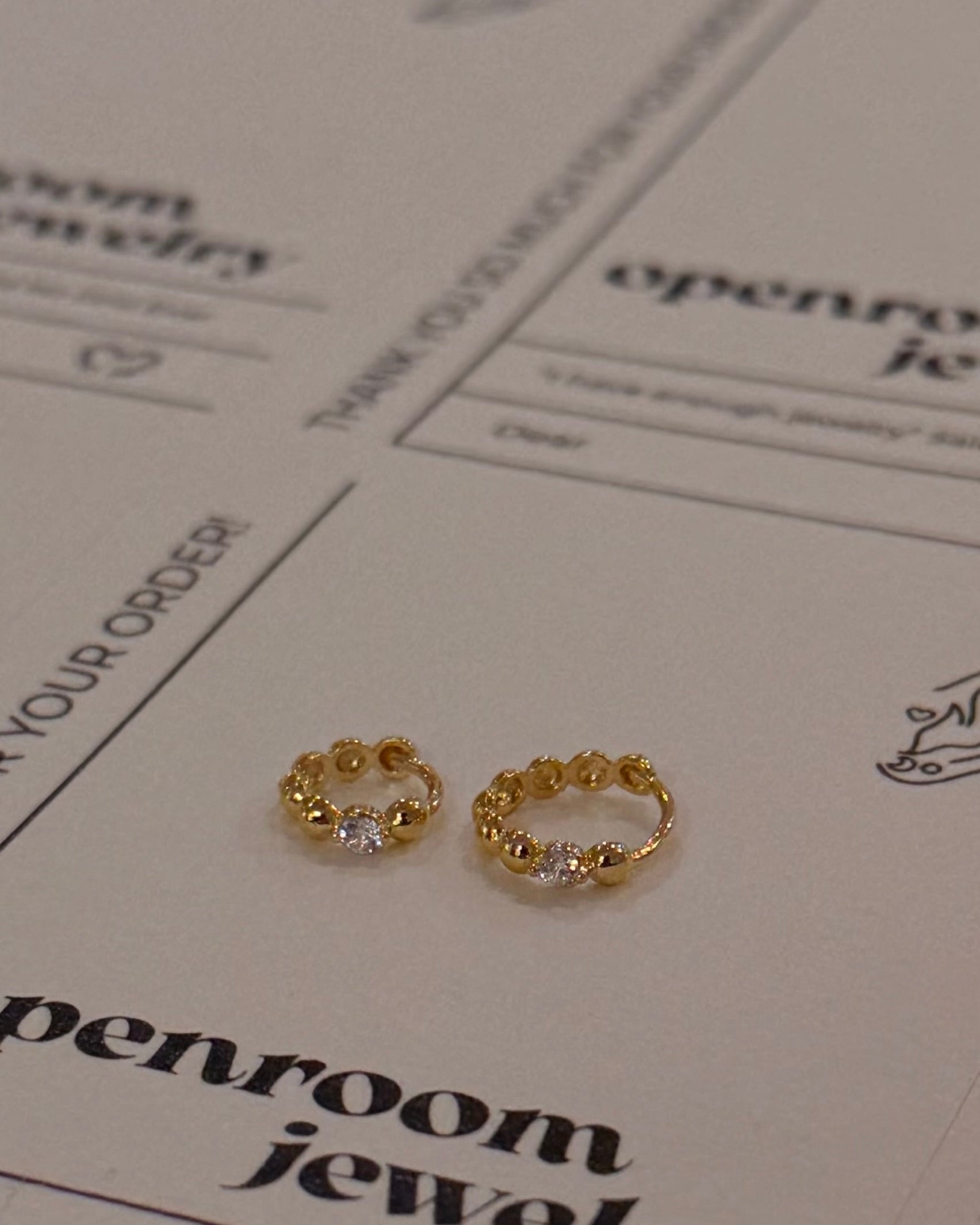 Cz hinged hoop earring piercing