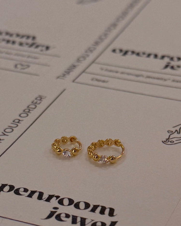 Cz hinged hoop earring piercing