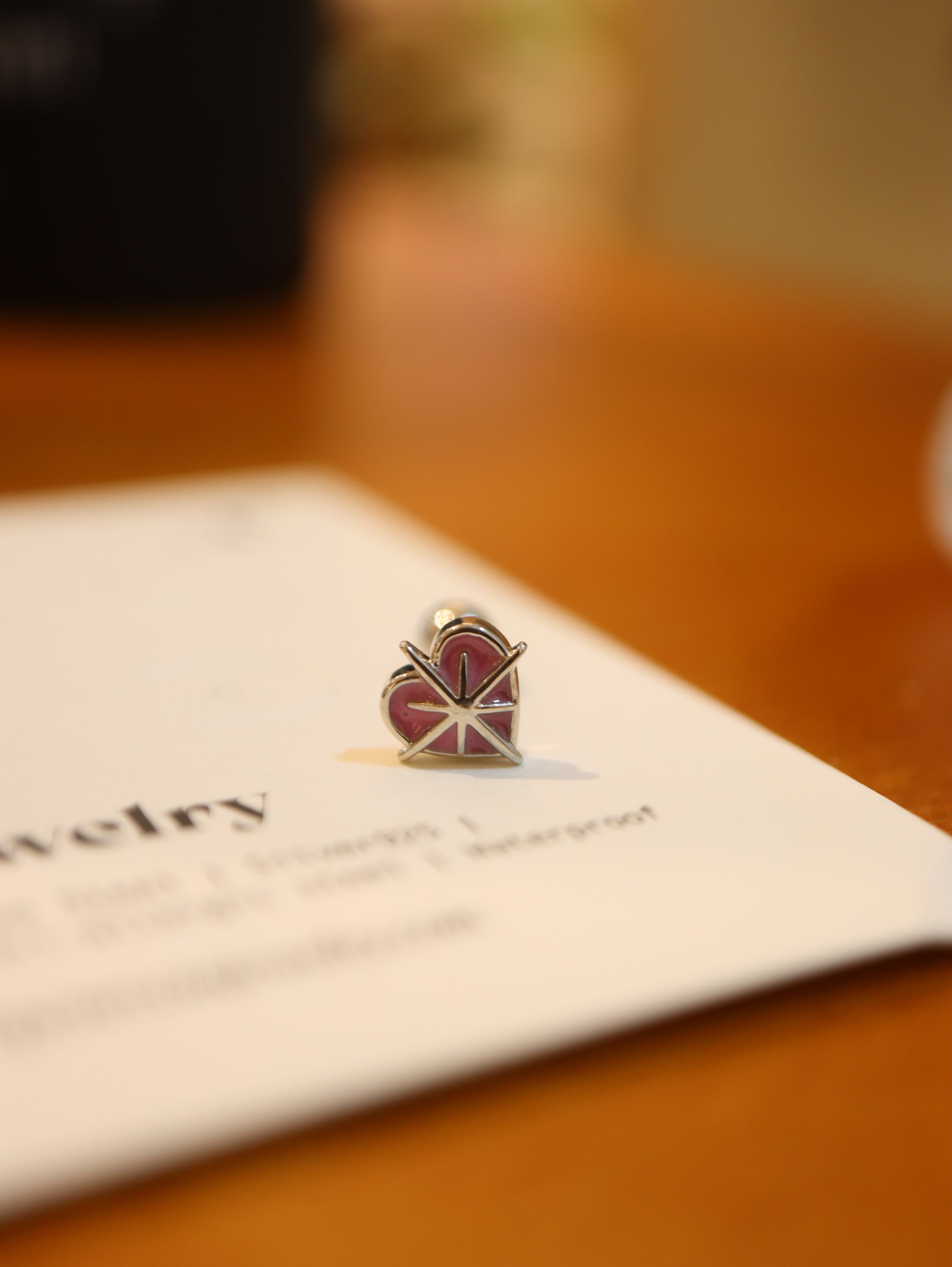 Starburst heart surgical steel 316L stud piercing (1pc)