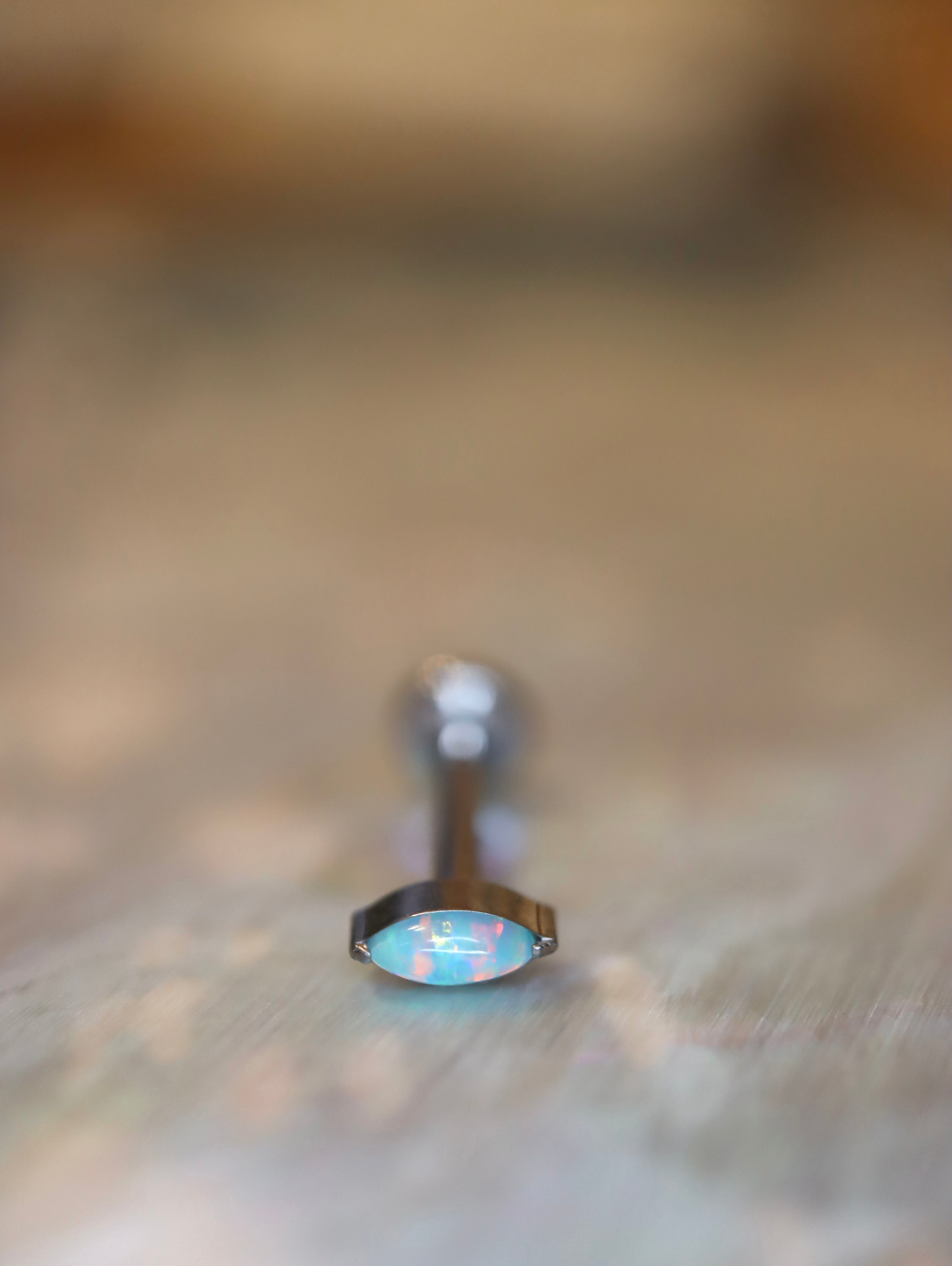 Titanium G23 Opal Marquise flat back earring (1pc)