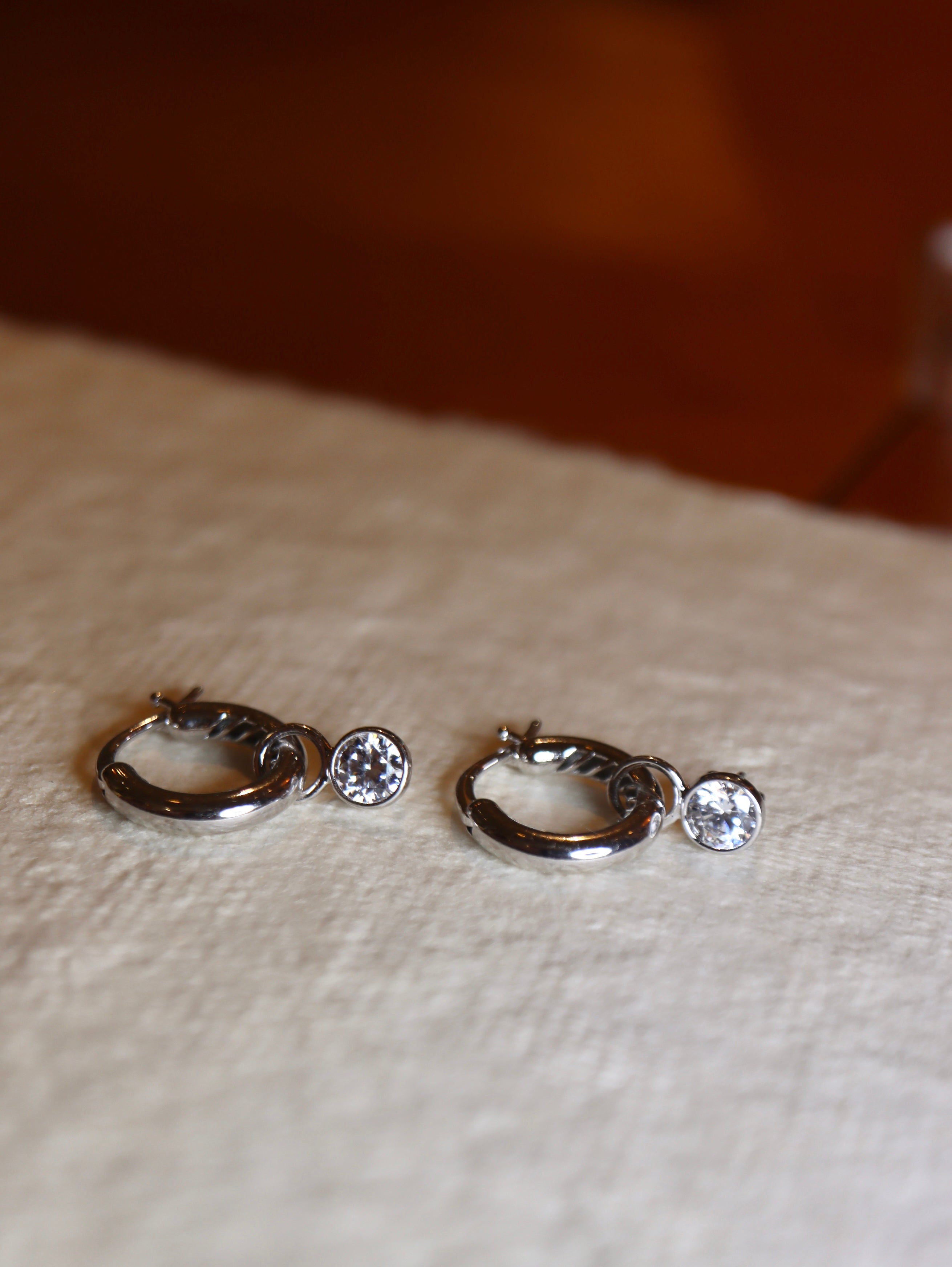 925 silver Premium CZ hoop earrings