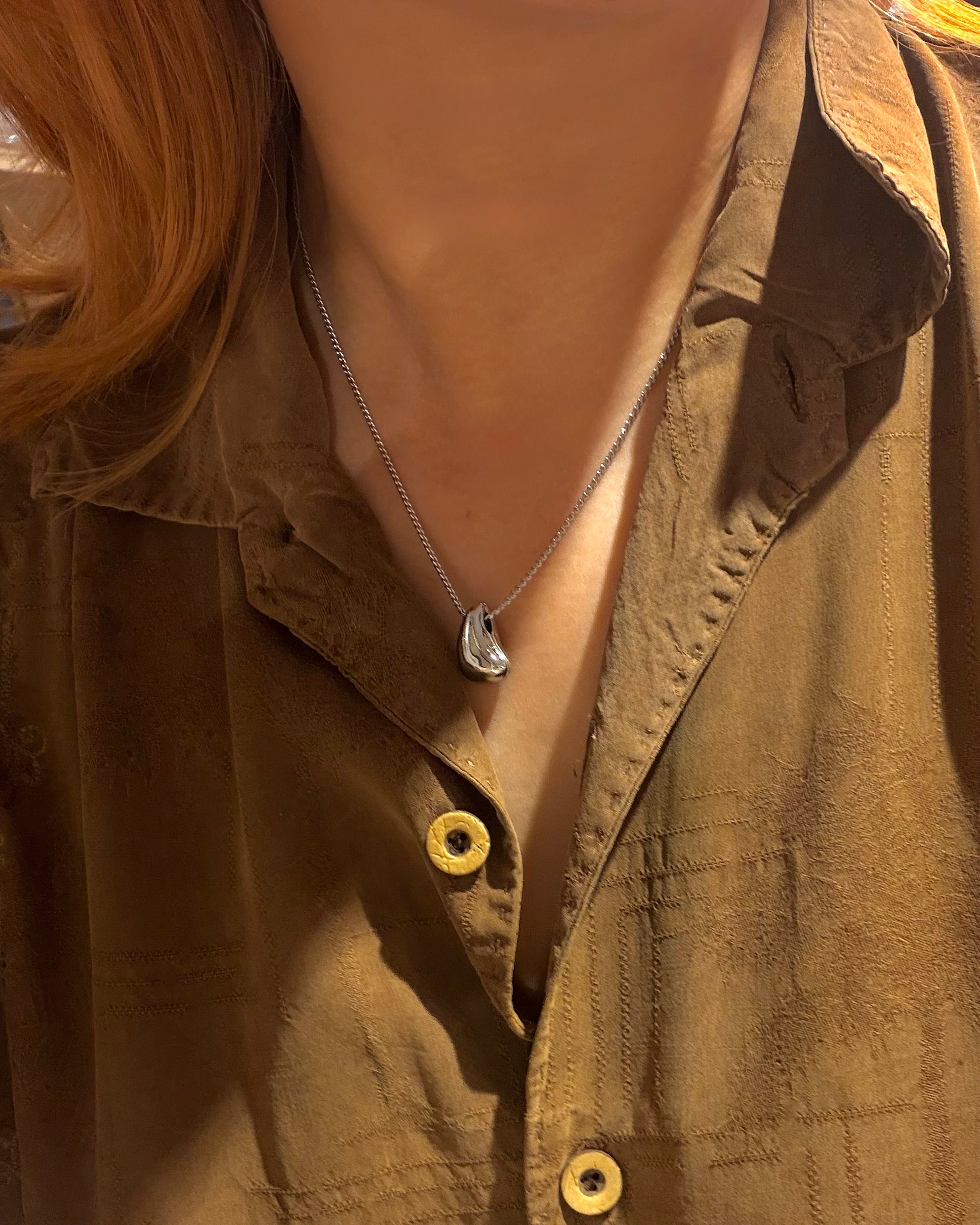 Pebble Pendant Stainless Steel Necklace