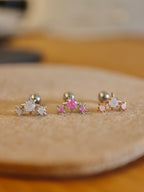 Surgical steel triple cz sparkle earring (1pc)
