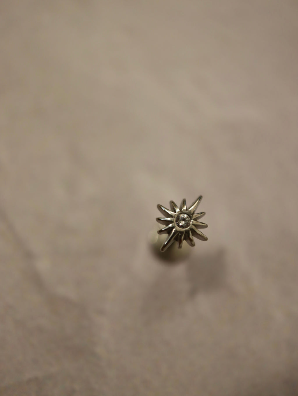 Push-pin Starburst stainless steel flat back earrings