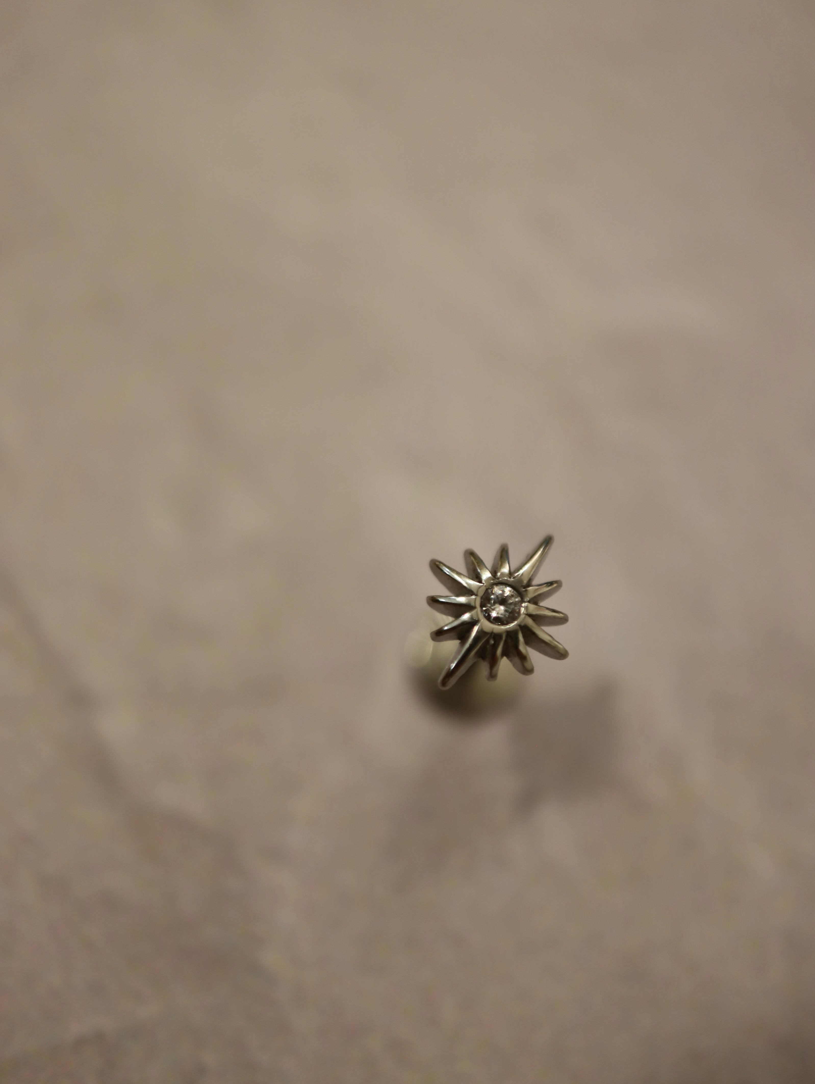 Push-pin Starburst stainless steel flat back earrings