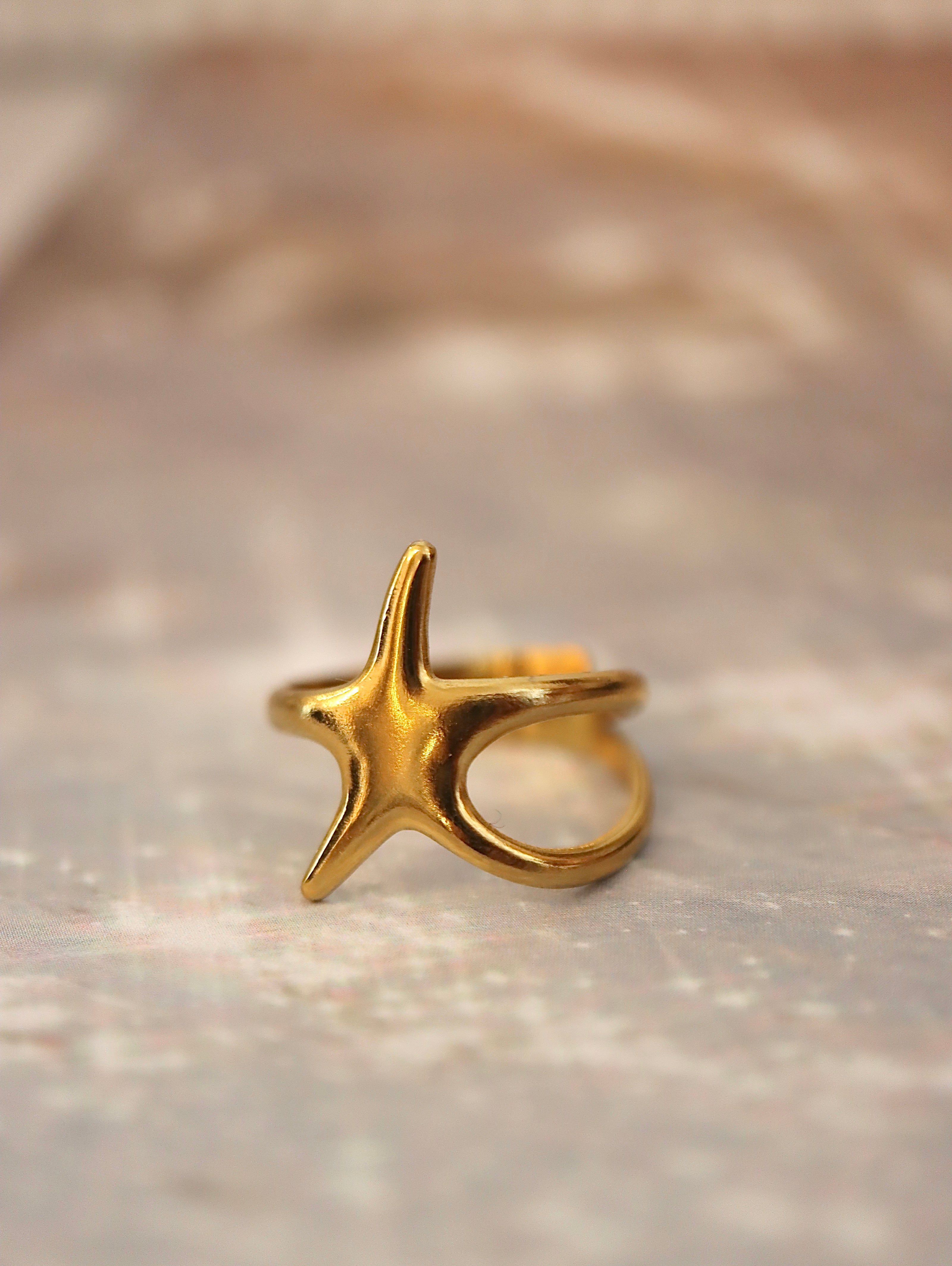 Starfish stainless steel open size ring