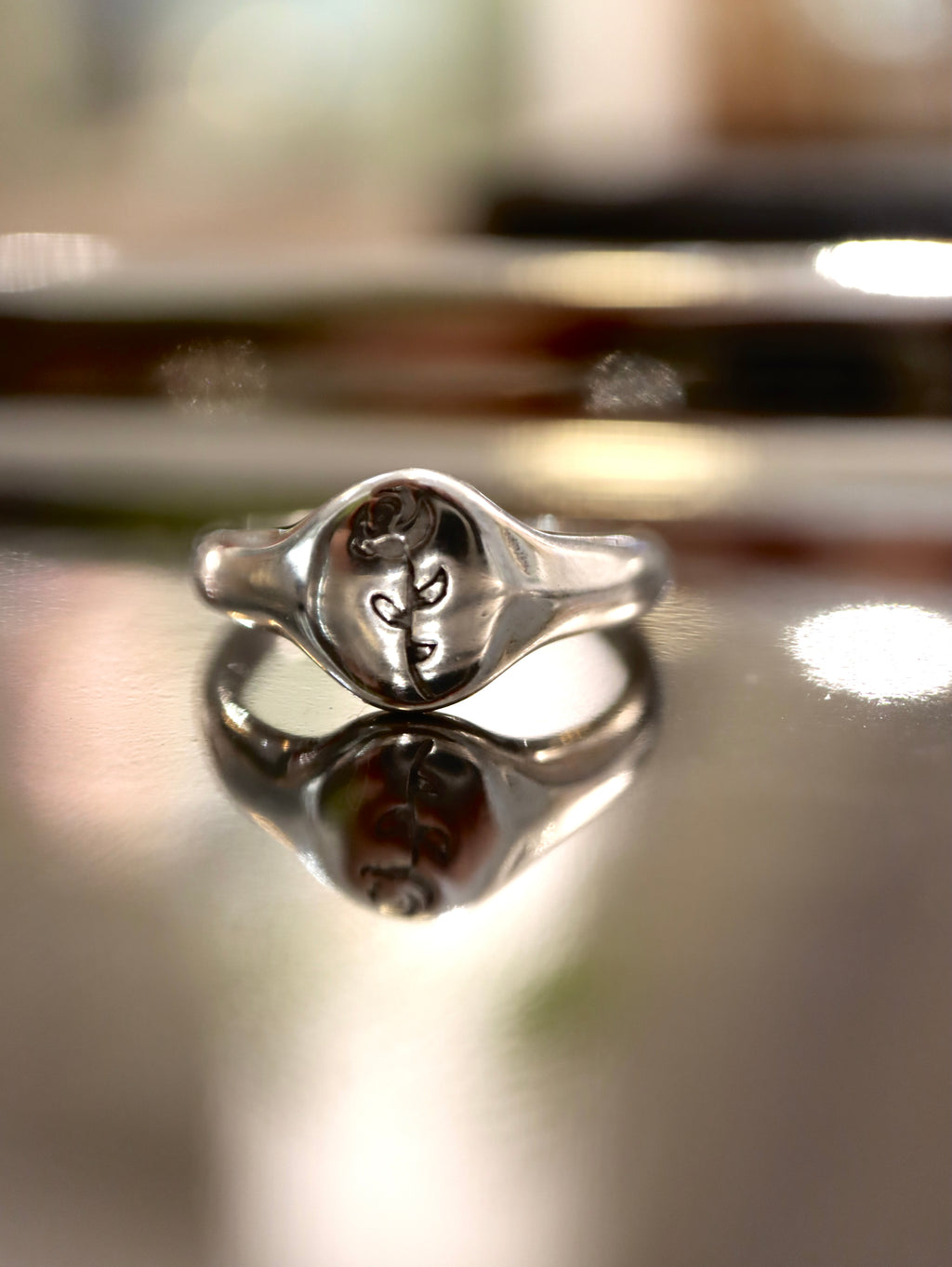 Floral stainless steel ring