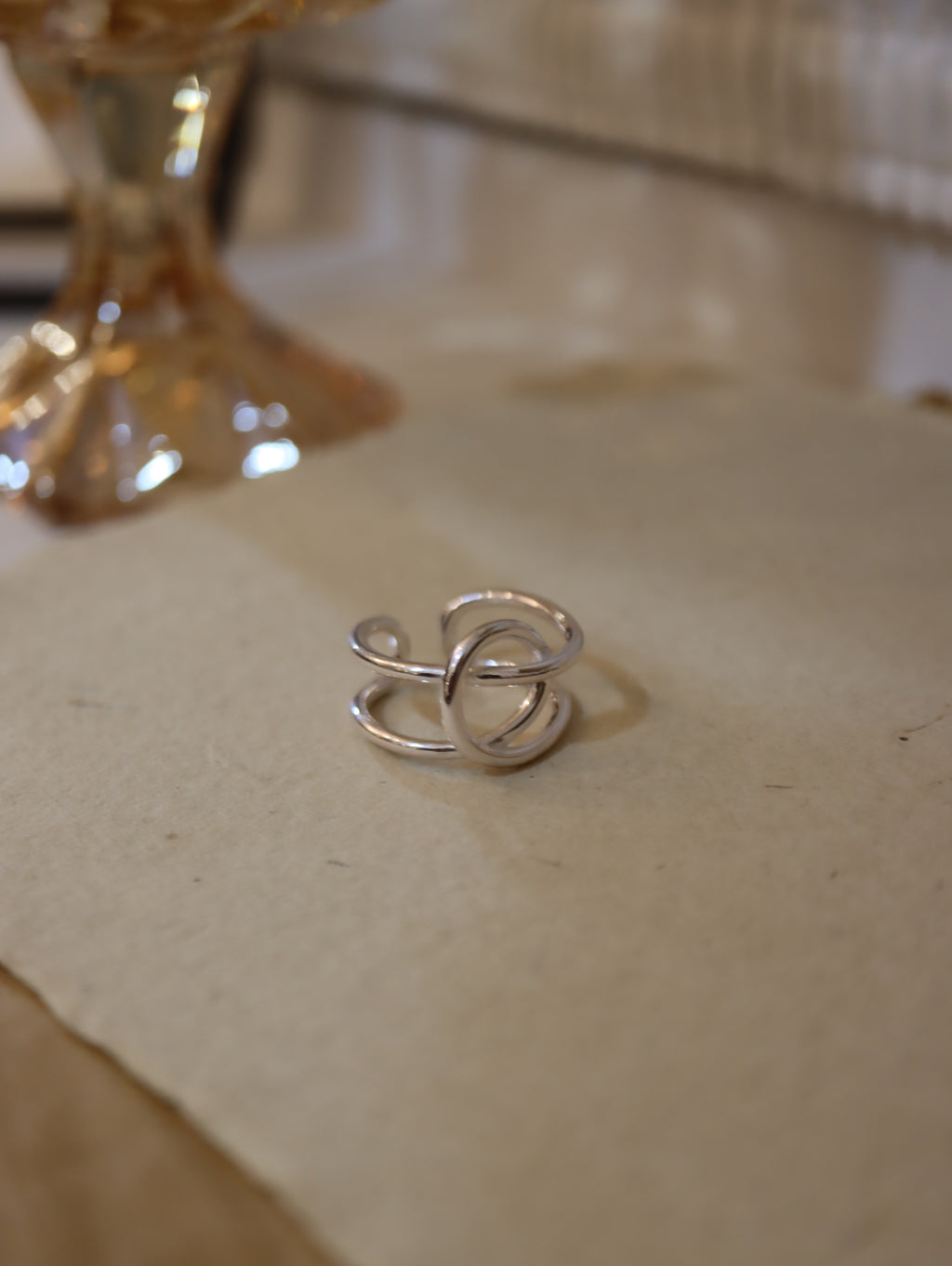 Twisted 925 silver open size ring