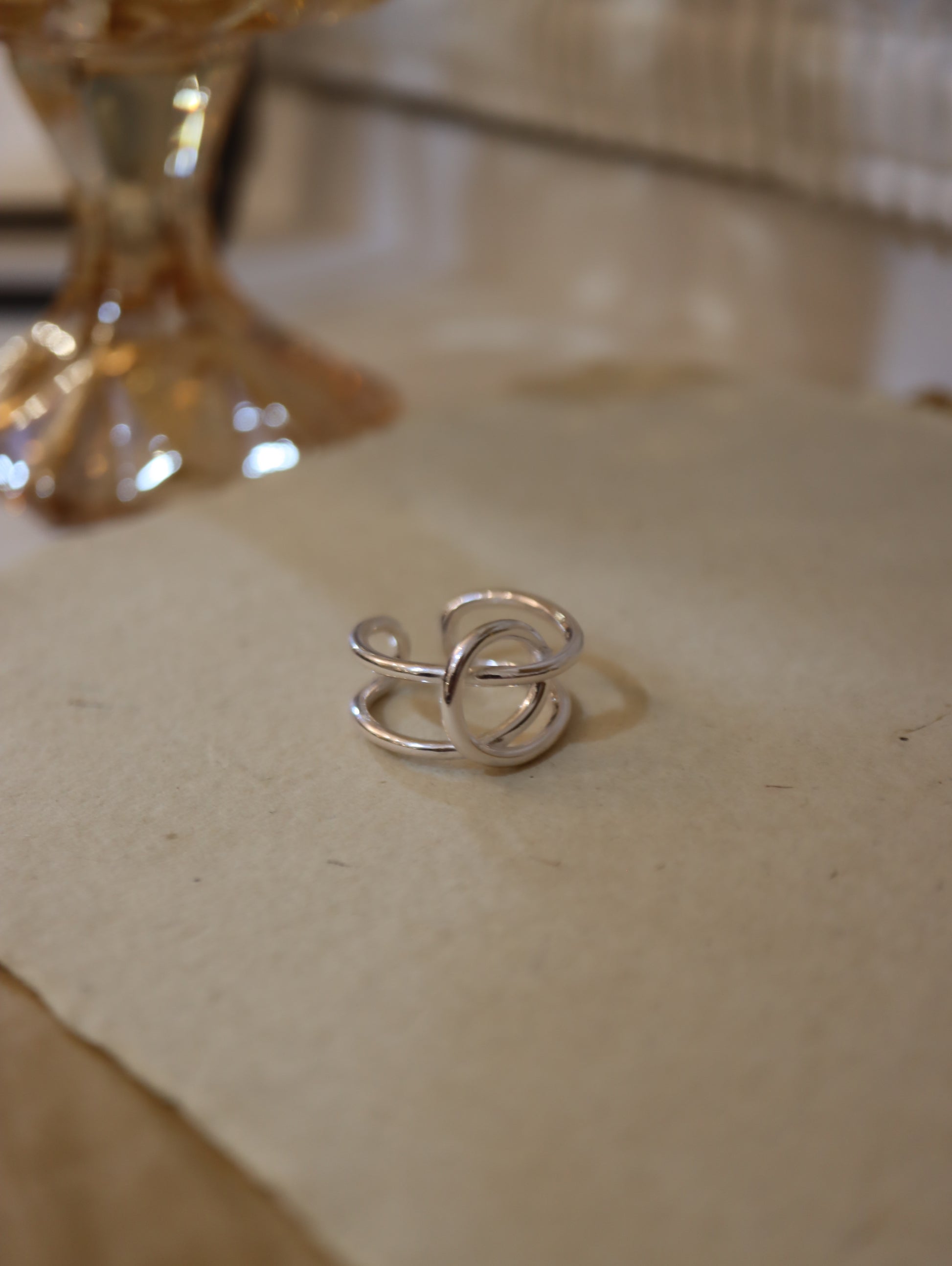 Twisted 925 silver open size ring