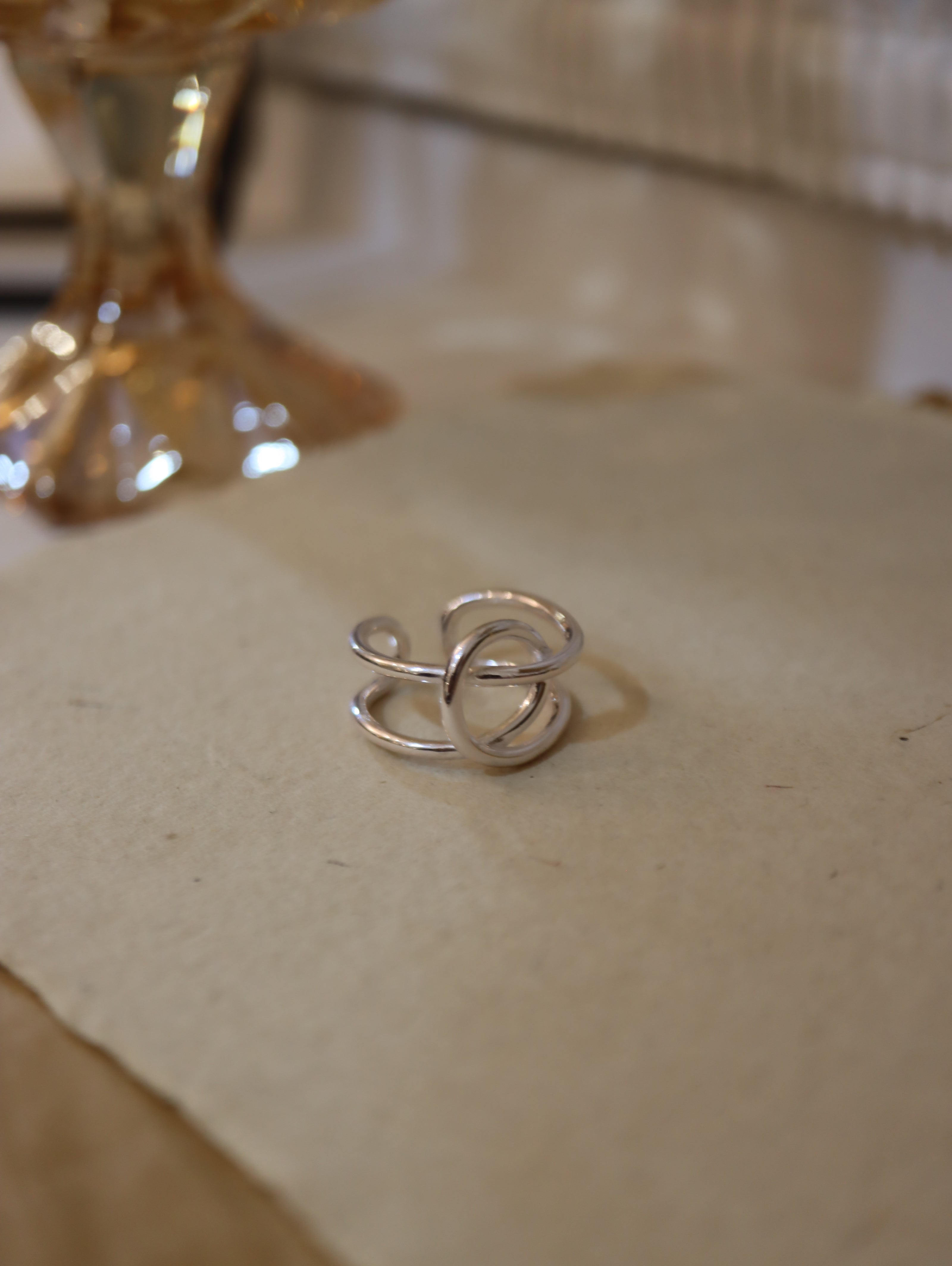 Twisted 925 silver open size ring