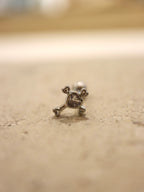 Cross heart cz surgical steel stud earring piercing (1pc)
