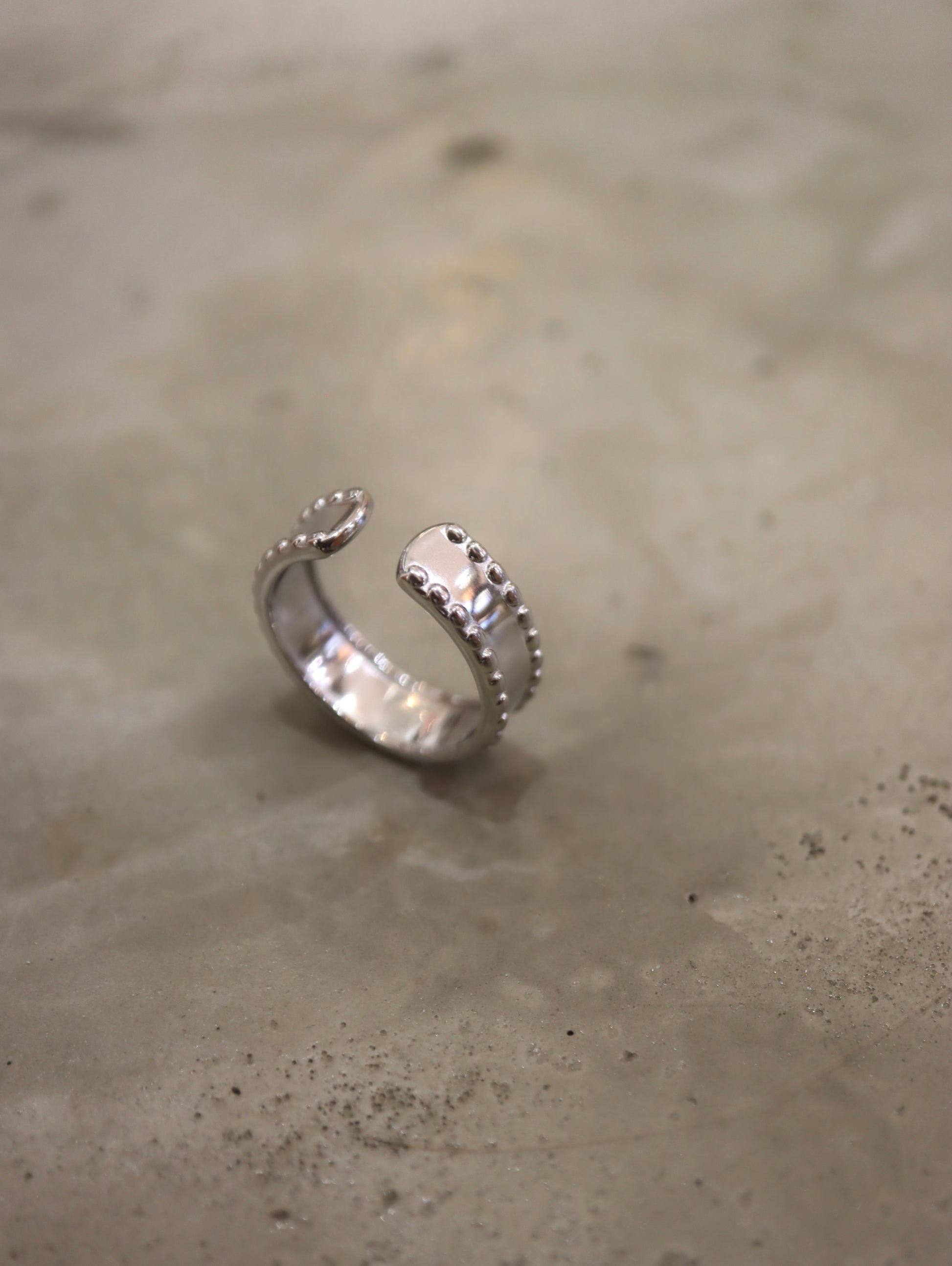 Open Orbit Bead Stainless Steel Ring