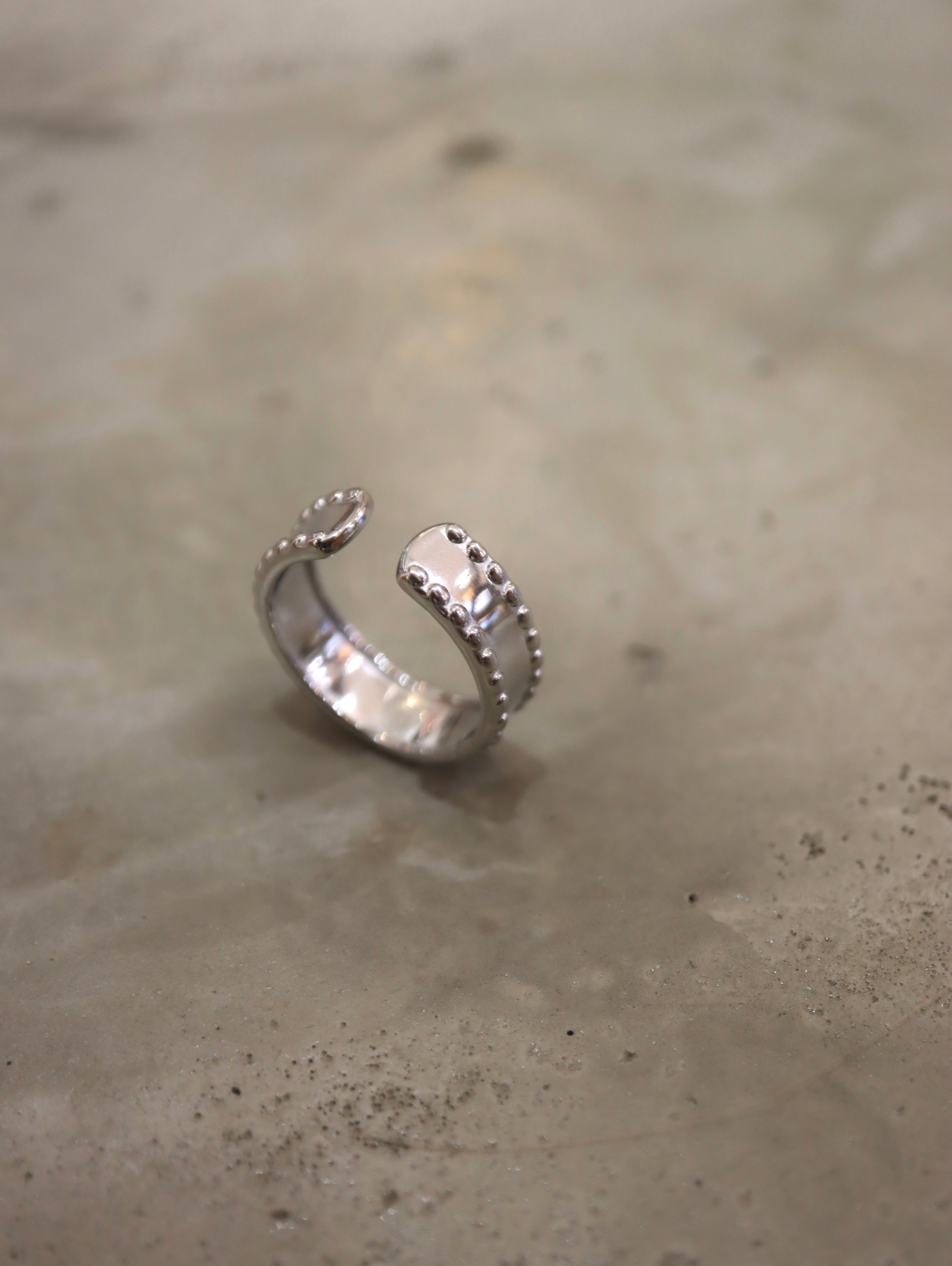 Open Orbit Bead Stainless Steel Ring