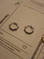 Bamboo Joint Stainless Steel Hoop Earrings