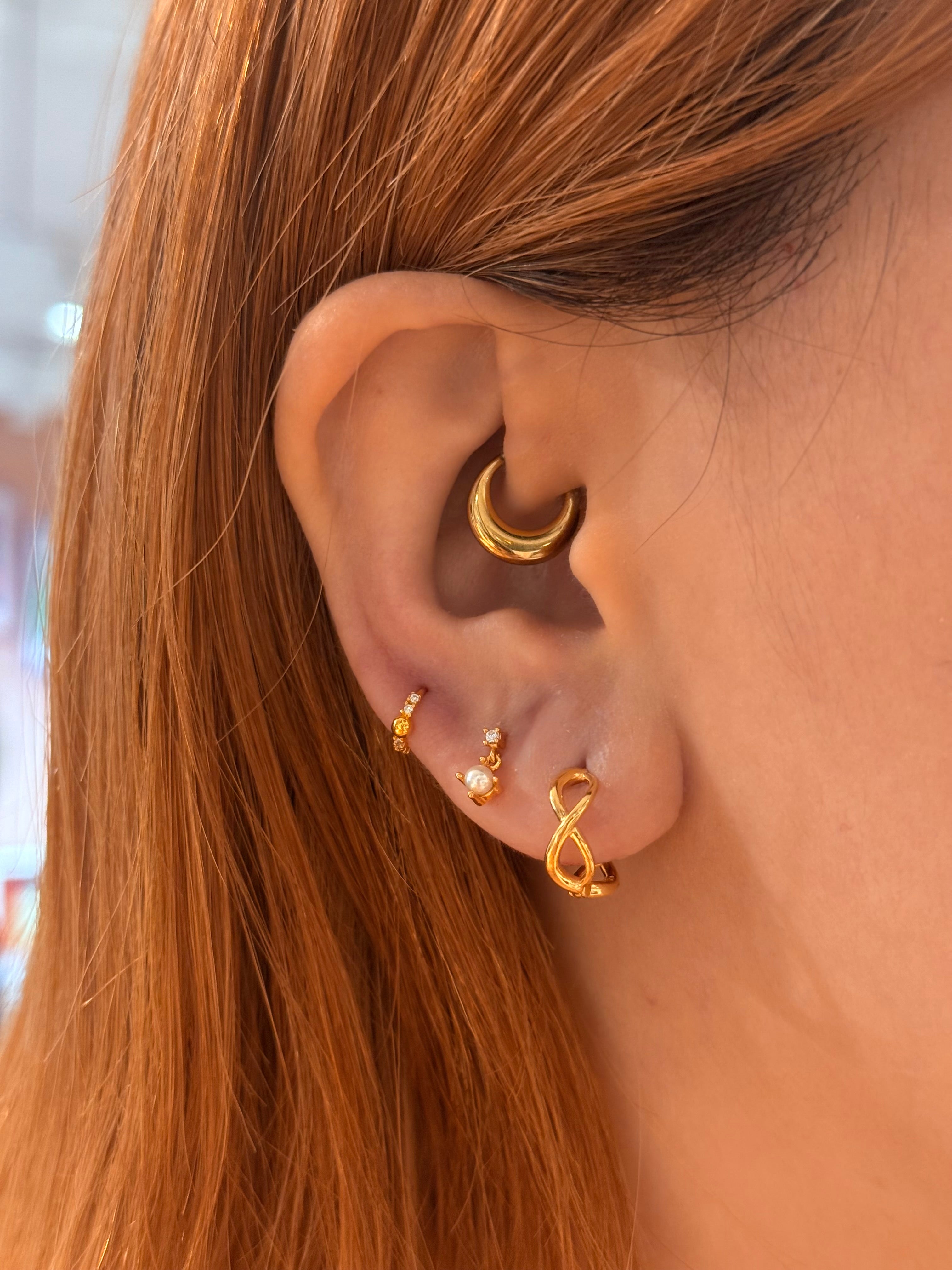 Mini ball stud cz surgical steel earring (1pc)