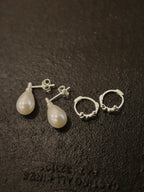 Estate Pearl Studs 925 Silver Earrings