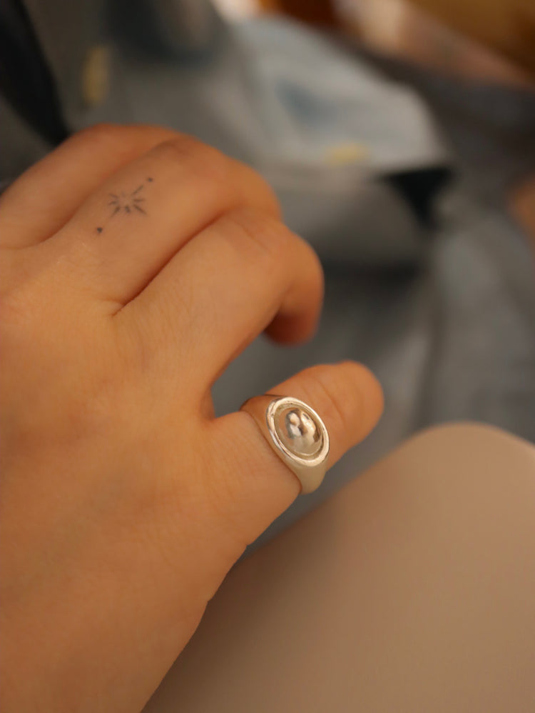 Orbital 925 Silver Pinky Ring