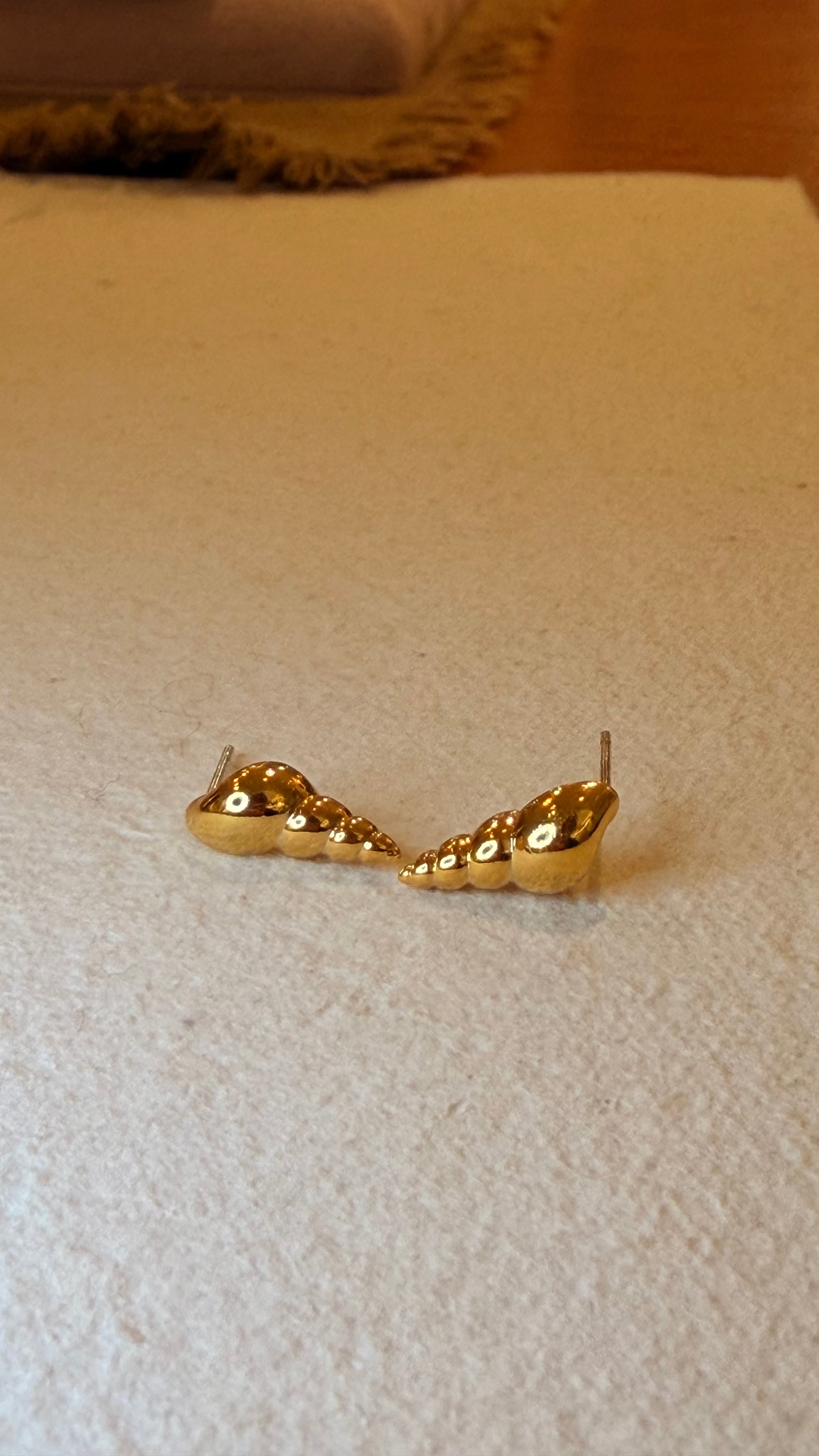 Conch Stud Brass Earrings
