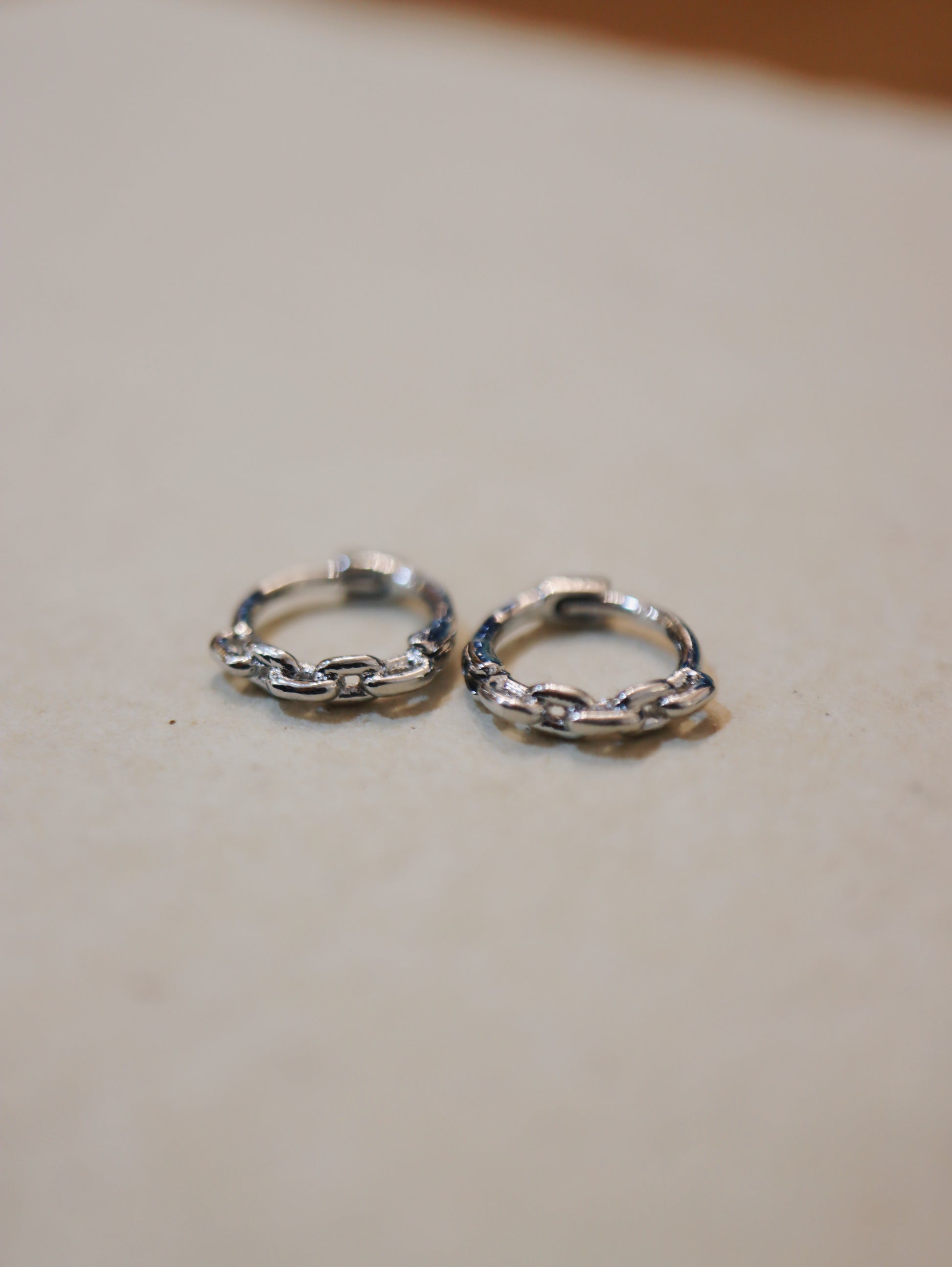 Mini chain 925 silver Huggie hoop earrings