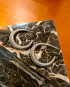 Coil steel hoop earrings