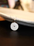 Chevron Disc Pendant 925 Silver Necklace