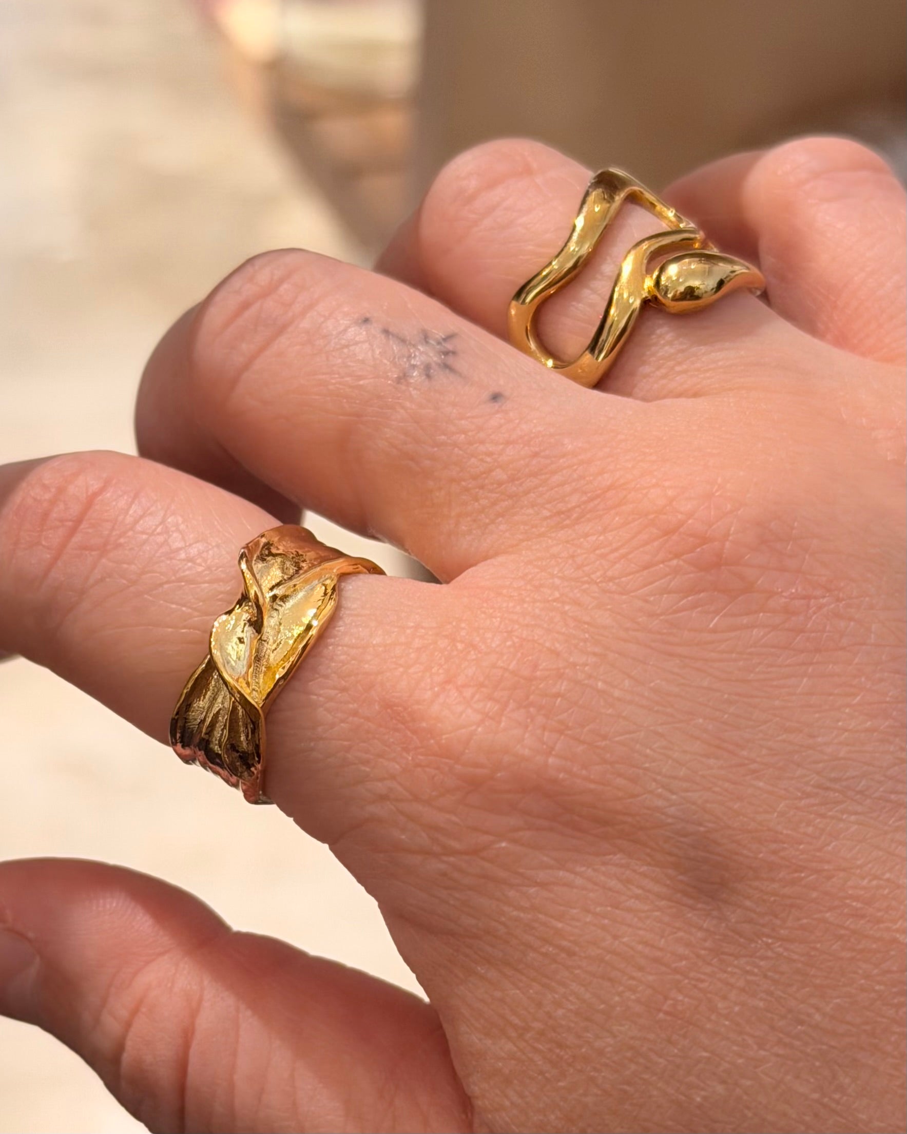 Melted Knot Brass Ring