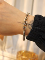 Interlock chain stainless steel bracelet