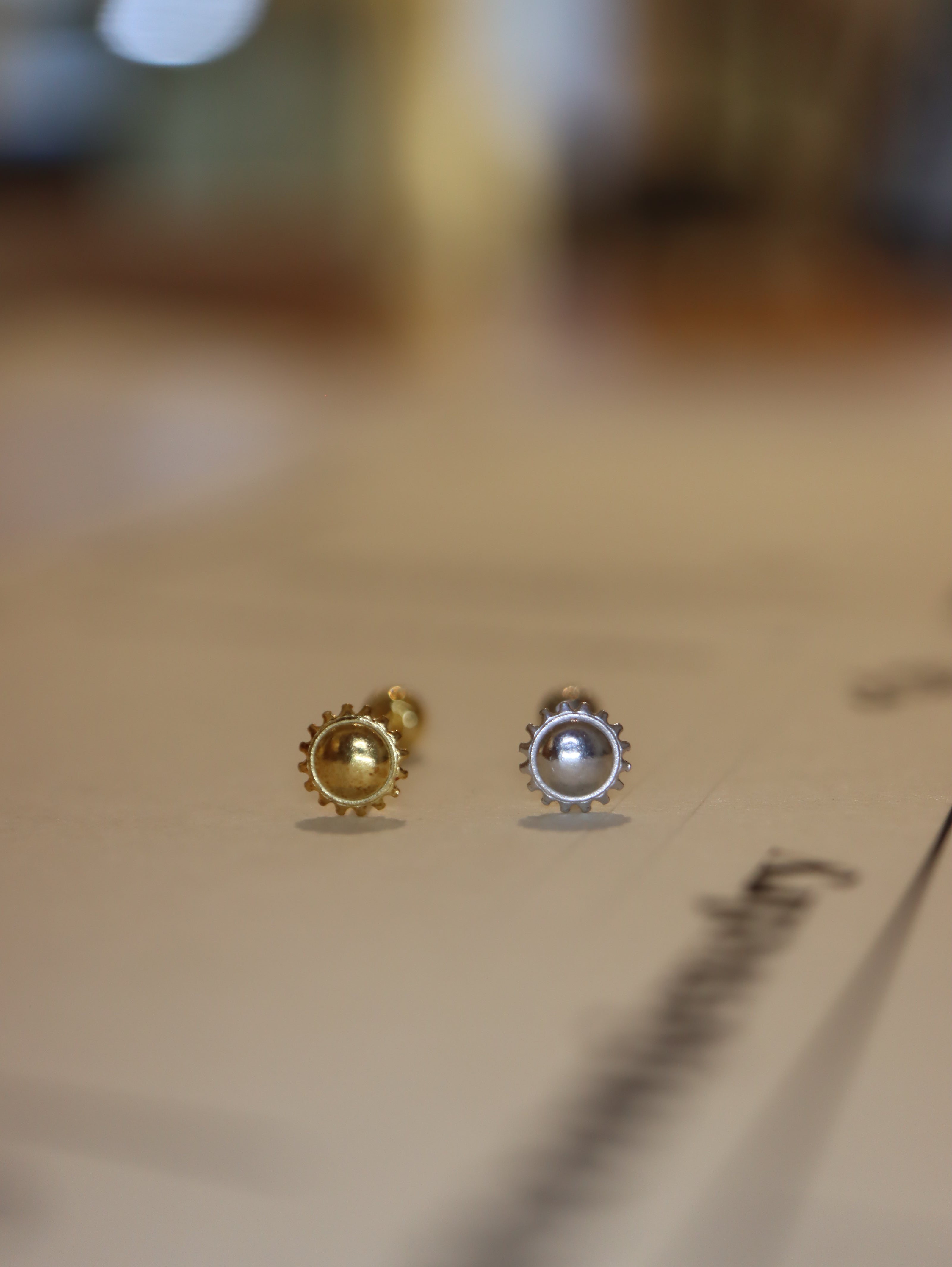 Sunbeam 925 silver stud earring piercing (1pc)