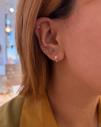 Star 925 silver hinged hoop earrings